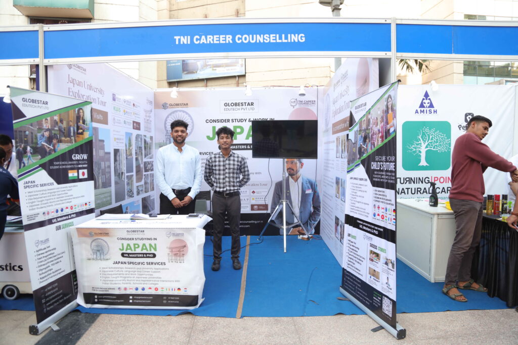 Mr Dhaval Mehta Founder CEO of Globestar Edutech pvt ltd at Indo Japan Education Conference Nov 2023 with Globestar career counselling (GCC) Team