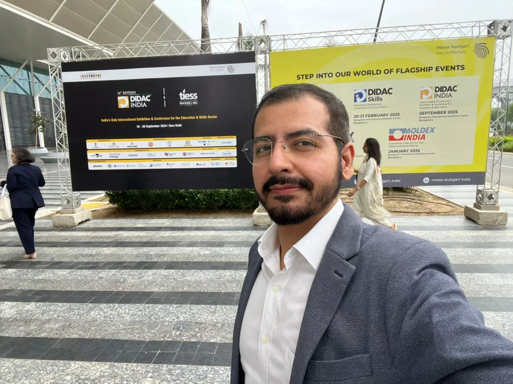 Mr Dhaval Mehta Founder CEO of Globestar Edutech pvt ltd at DIDAC 2024 representing Globestar career counselling (GCC)